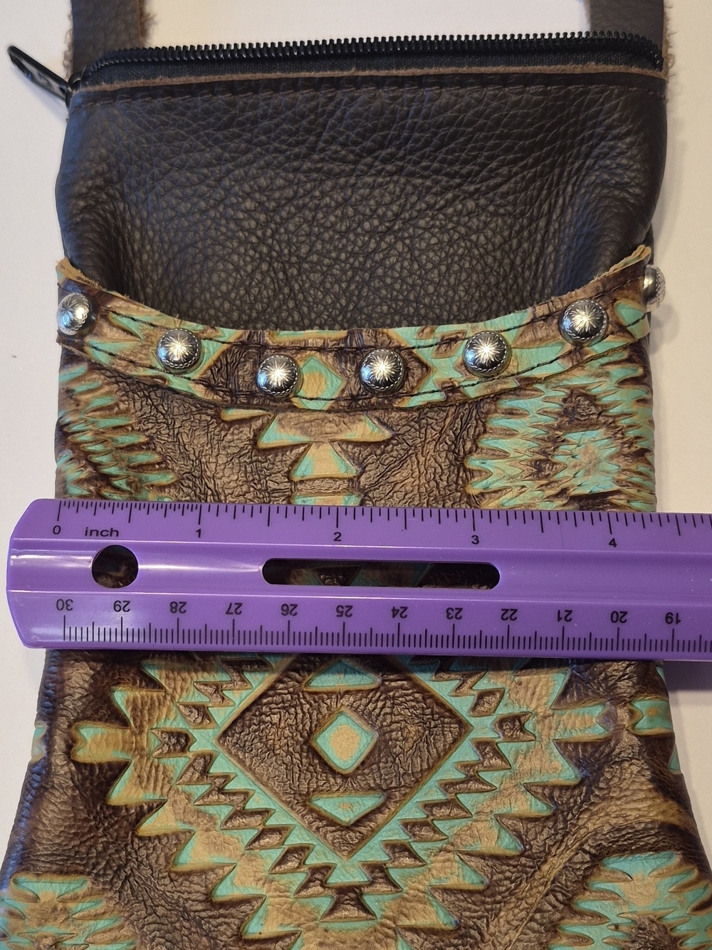 Custom Made/One Of A Kind Style Leather Fringed Hip Clip/ Crossbody Bag - Picture 9 of 10